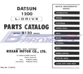 Datsun 1200 Ute Parts Catalog (LB120/Left Hand Drive)